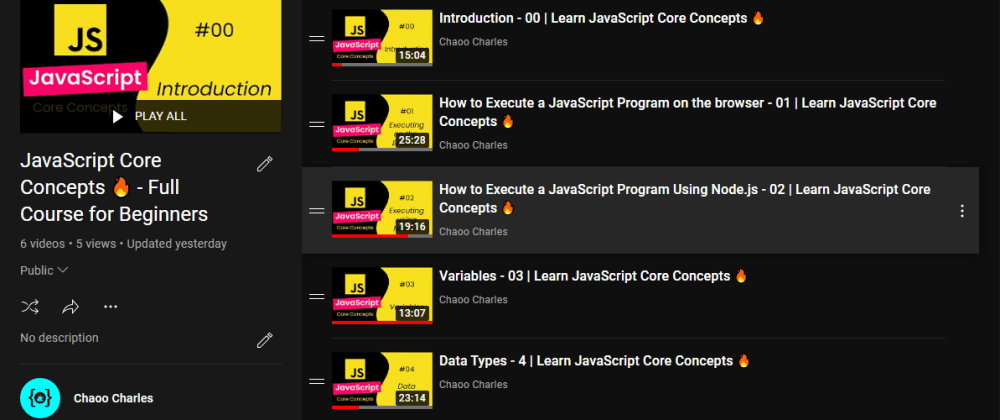 Cover image for I started a new JavaScript Course for Beginners 🔥