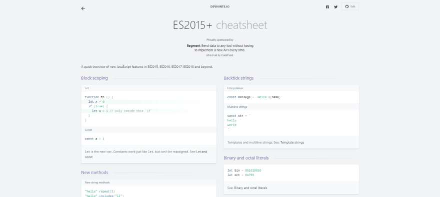 35 Website Cheat Sheets For Developers - DEV Community