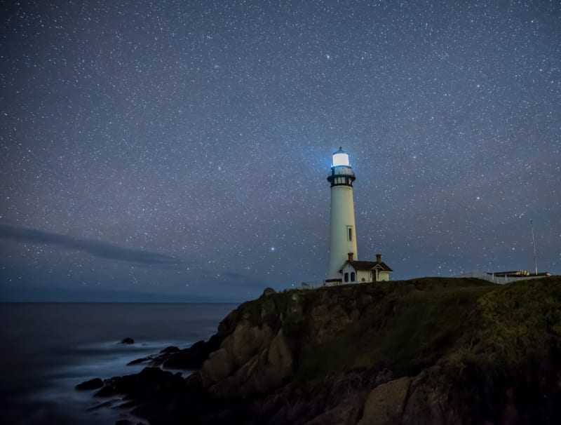lighthouse at night