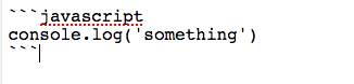 code block with colors example
