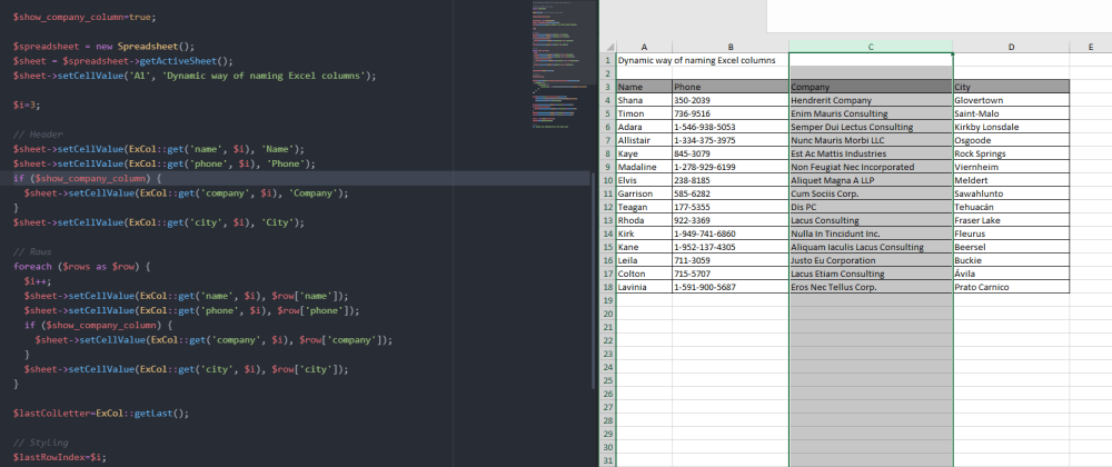 Generating Excel Sheet With Dynamic Column Names Dev Community