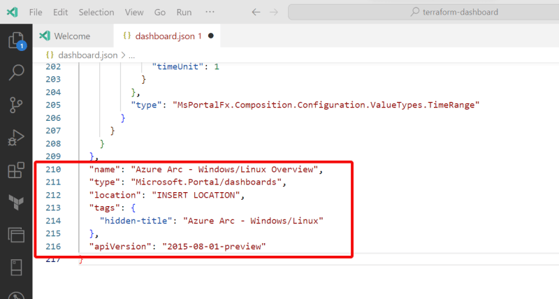 Deploy an Azure Dashboard using Terraform