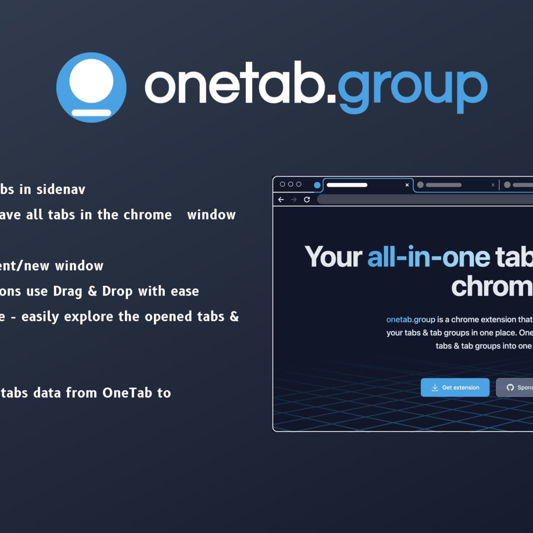 OneTab on Google Chrome