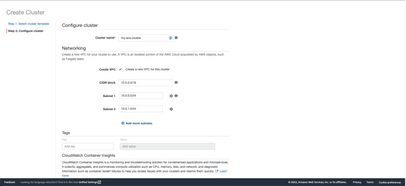 Create Cluster2