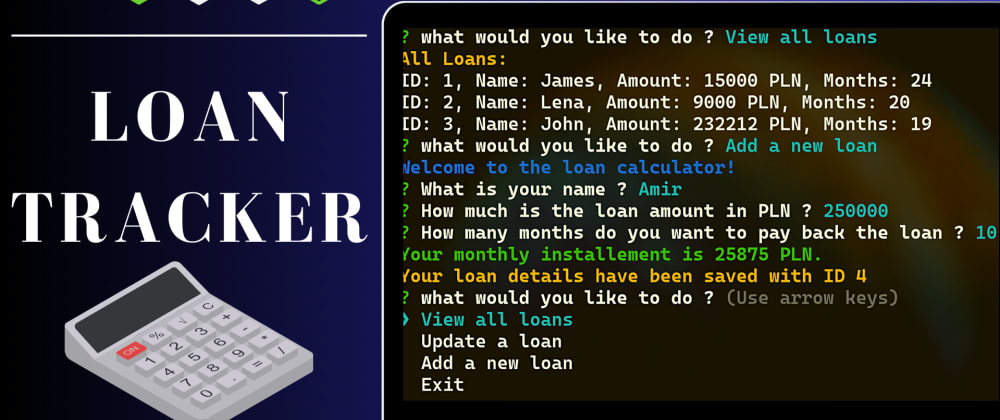 Cover image for Command Line Application: Bank Loan Tracker [Node]