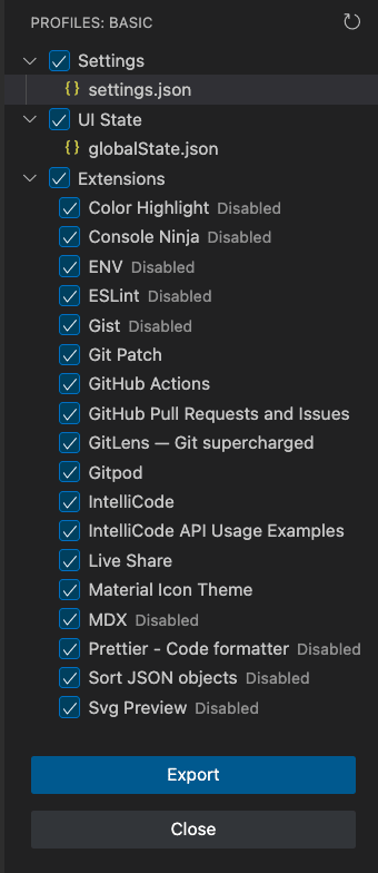 vscode-profile-content-list-example