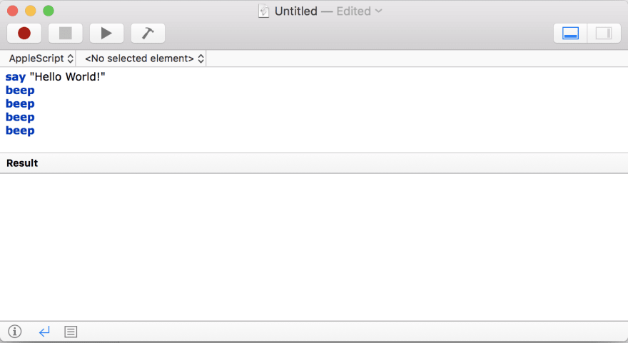 Using beep on AppleScript