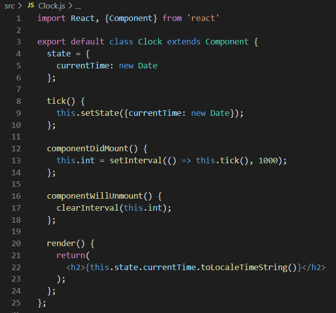 Class-Based Clock Component