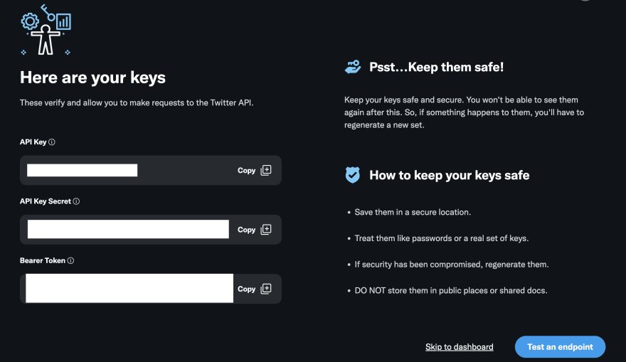 Keys & Tokens