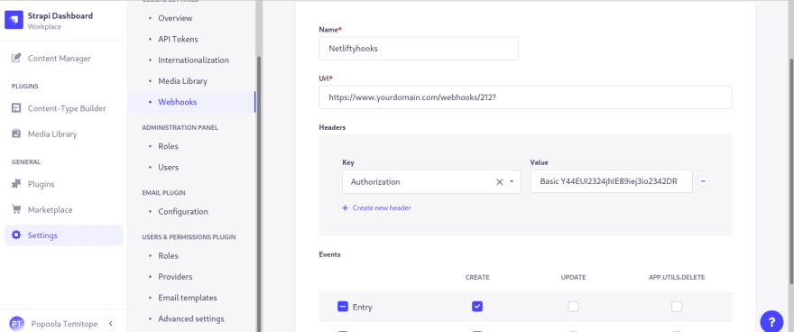 Strapi webhooks