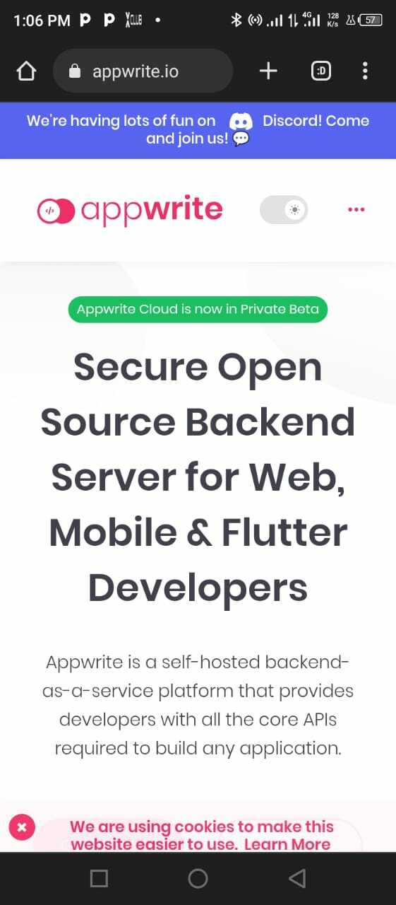 Appwrite website