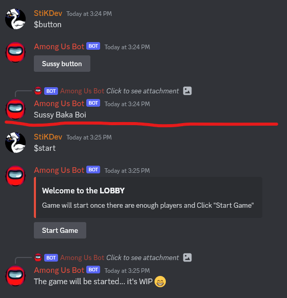 Making of Among Us in Discord - DEVBLOG 2 - Buttons and New Possibilities -  DEV Community