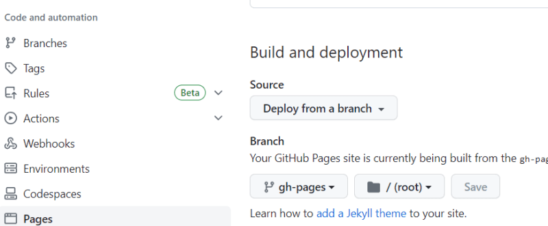GitHub page deployment