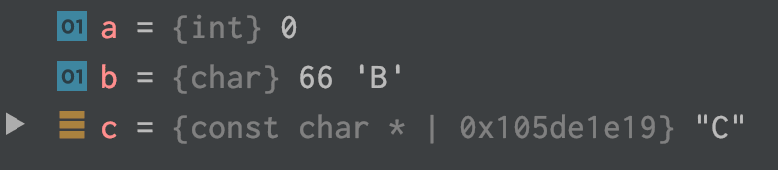 Variables in CLion's Debug View