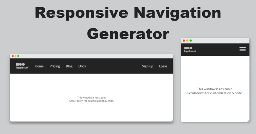 Responsive Navigation Generator