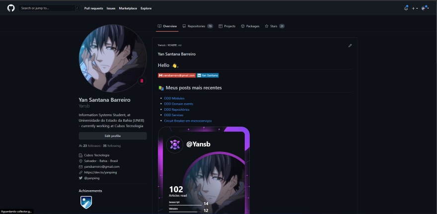 Print do meu perfil