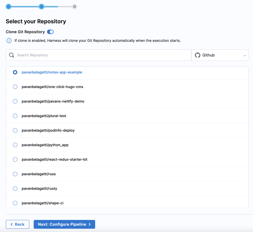 repo list