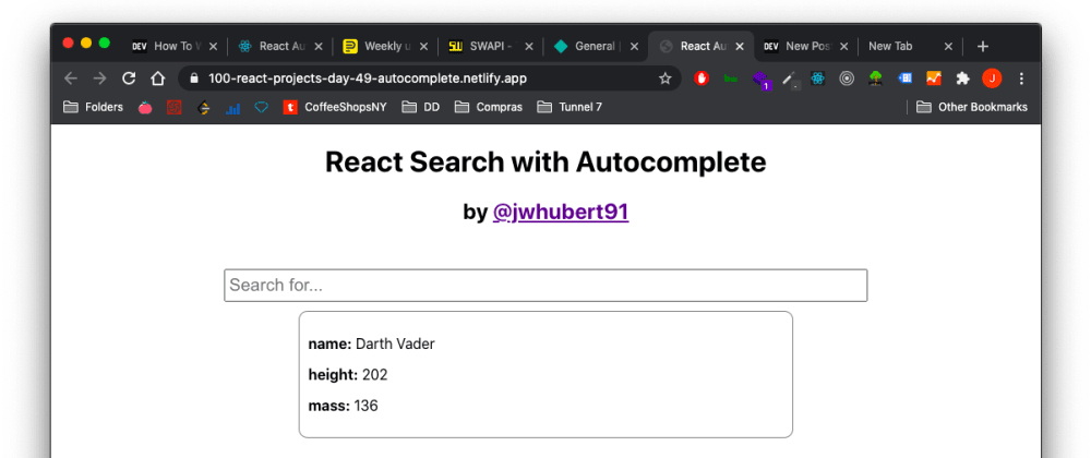 Cover Image for Project 49 of 100 - Search with Autocomplete