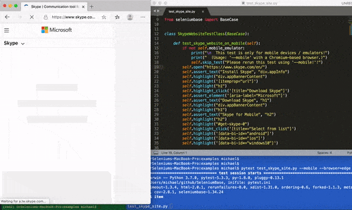 Testing Skype Mobile with SeleniumBase