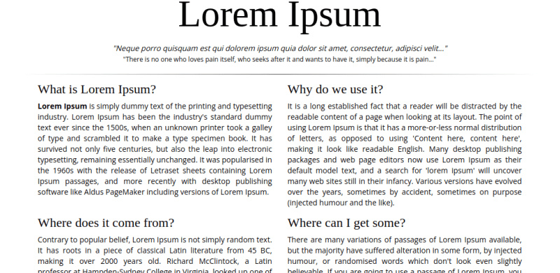 Lorem Ipsum preview