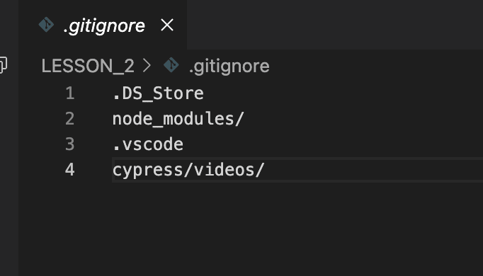 Git ignore content