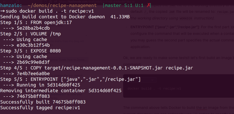 runinng docker build command