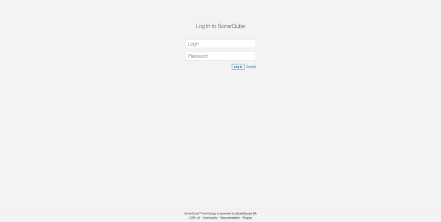 SonarQube login page