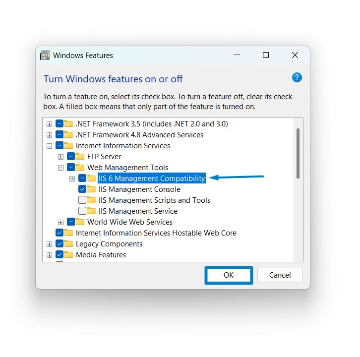 IIS 6 management Compatibility Service