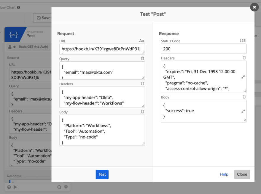 API Connector – Post card