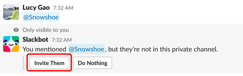 Invite Snowshoe To Slack Channels - Step 2