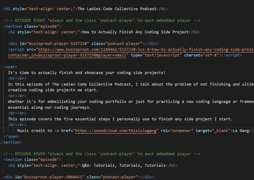 Hard-coded code