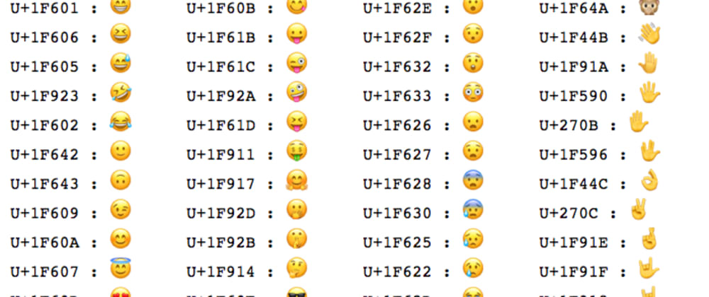 list-of-emojis-hex-html-codes-dev-community