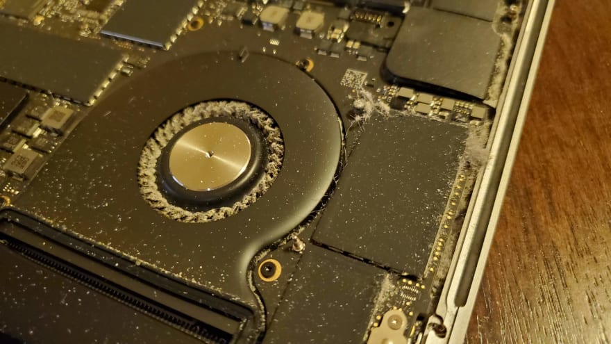 dust on the right fan