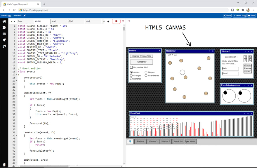 The Culling with User Interface made in HTML5/JS