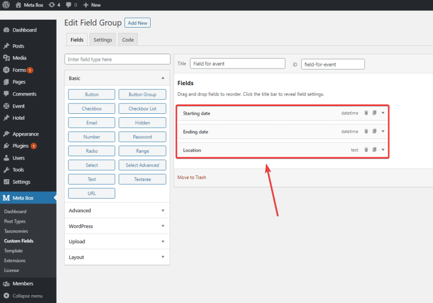 Remember the IDs of custom fields