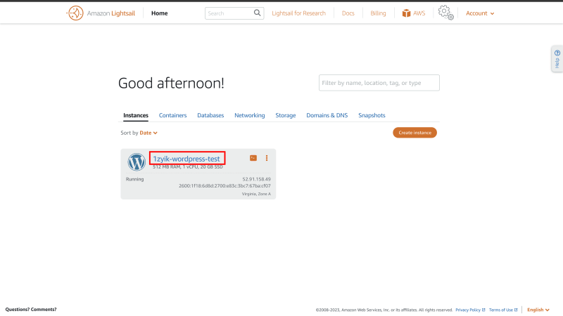 Select instance