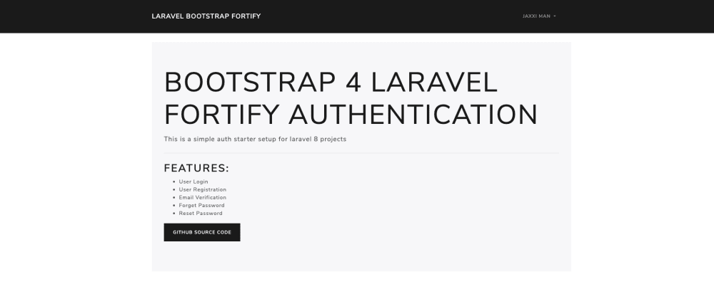 Laravel 8 authentication with Bootstrap and Fortify