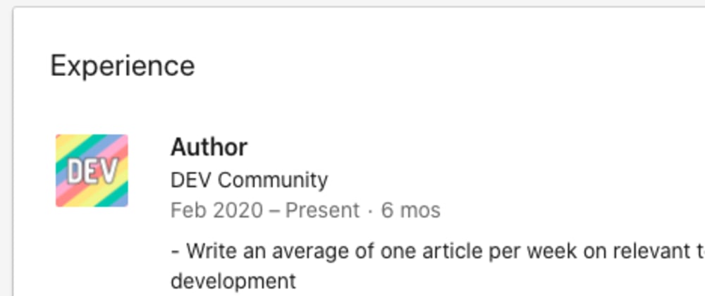 Cover image for Putting dev.to on your LinkedIn?