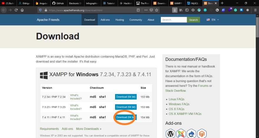 xampp download windows 10