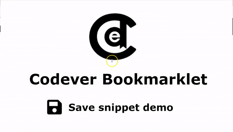 Save snippet via bookmarklet