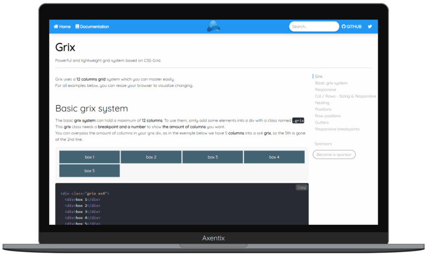 Simple axentix layout