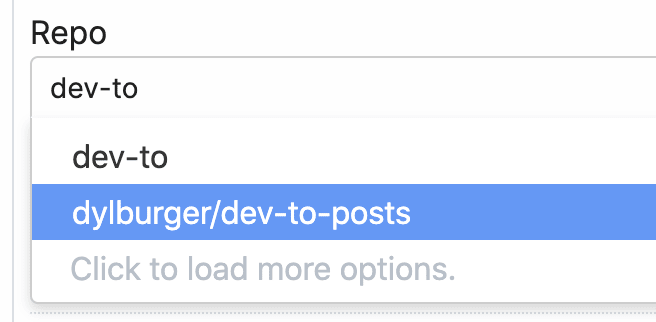 Choose DEV posts repo