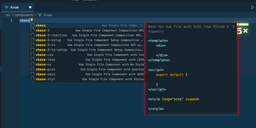 Vue VSCode Snippets