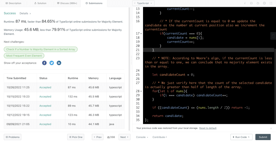 Majority Element (Leetcode) - DEV Community