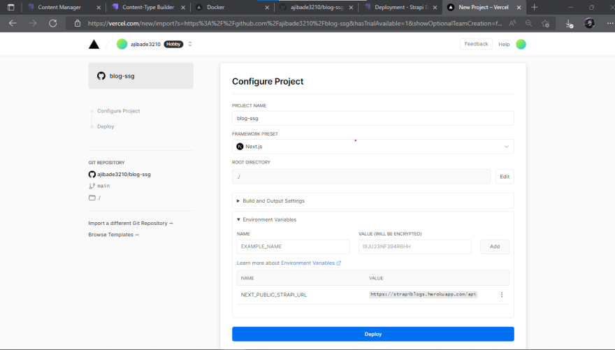 setting env variable