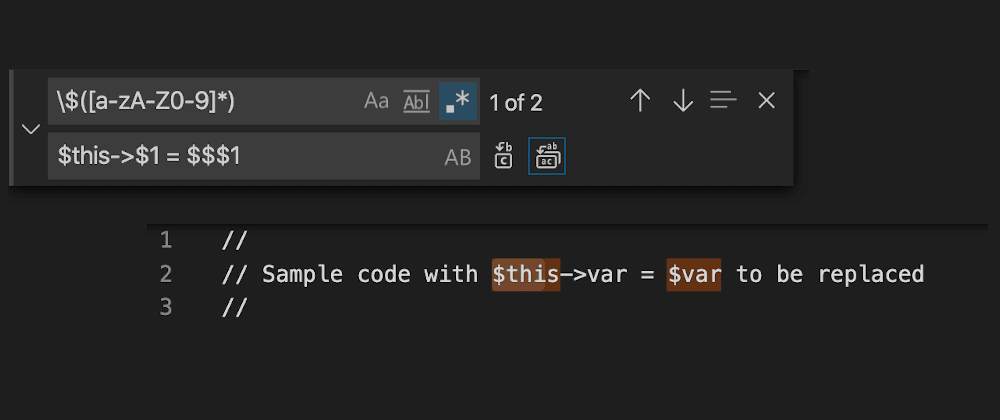 VS Code: Search-and-Replace Regex with Dollar-Sign - DEV Community