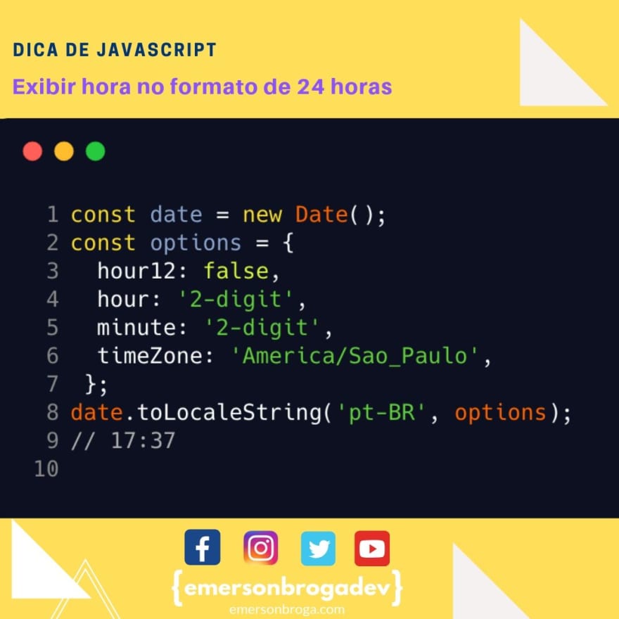 Exibir hora no formato de 24 horas - DEV Community