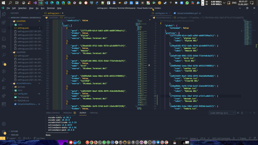 windows terminal settings.json location