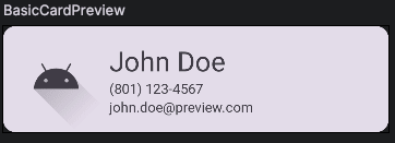 A screenshot of what the basic card looks like