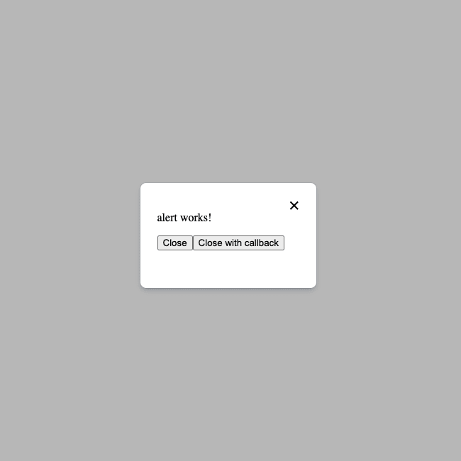 Alert displayed